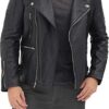 black leather biker jacket for men