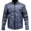 blue biker jacket mens