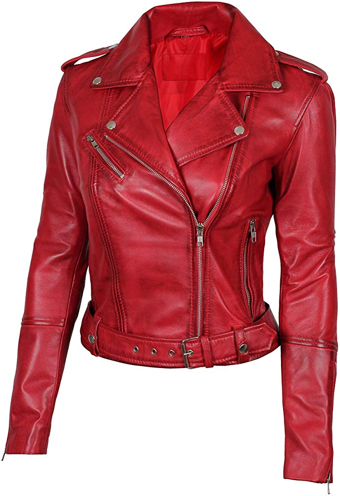 Red Leather Jacket Women