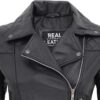 women black leather biker jacket