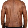 mens tan leather biker jacket
