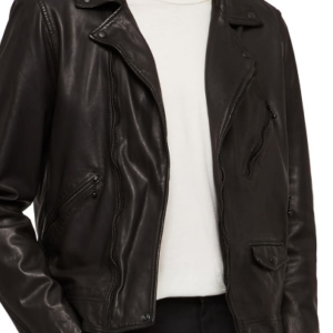 Holt Slim Fit Leather Biker Jacket