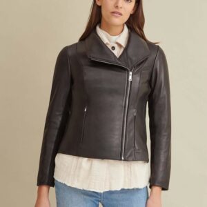 Knit Detail Leather Jacket