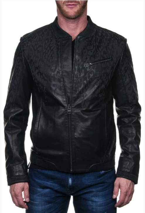Drips Leather Bomber Jacket